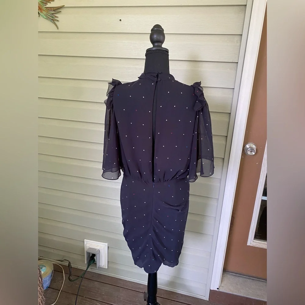 CAMILLA and MARC Scarlett draped dress navy blue mini polka dots sz 8 US EUC - Picture 15 of 16